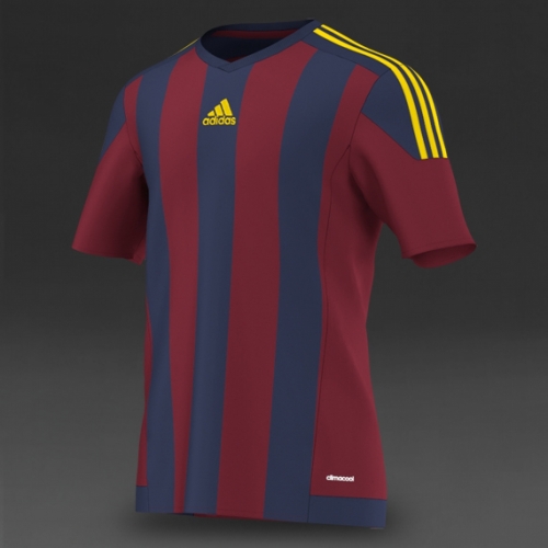 Adidas Men's Striped 19 Soccer Jersey Maroon Navy Blue Yellow Size